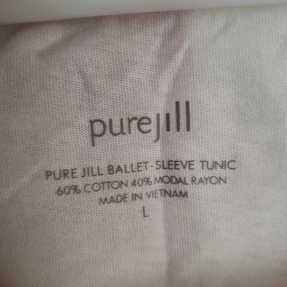 PURE JILL FLORAL TUNIC 3 QUARTER SLEEVES, SIZE LARGE - Picture 6 of 6